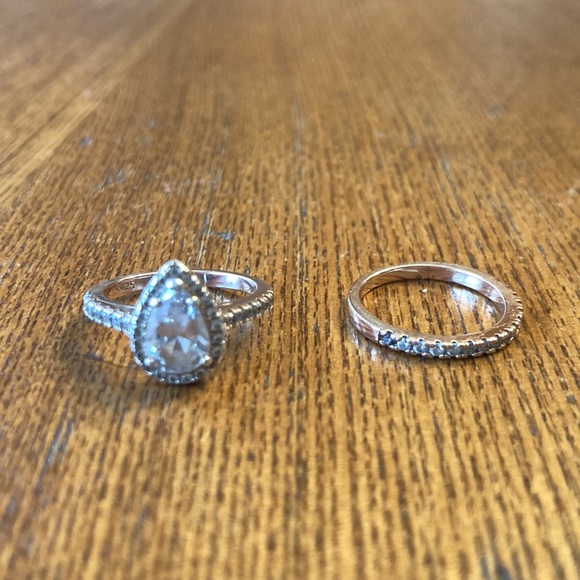 Morganite and diamond rose gold engagement and wedding band - Picture 1 of 4